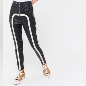 Urban Outfitters Devyn Black Faux Leather Moto Pants